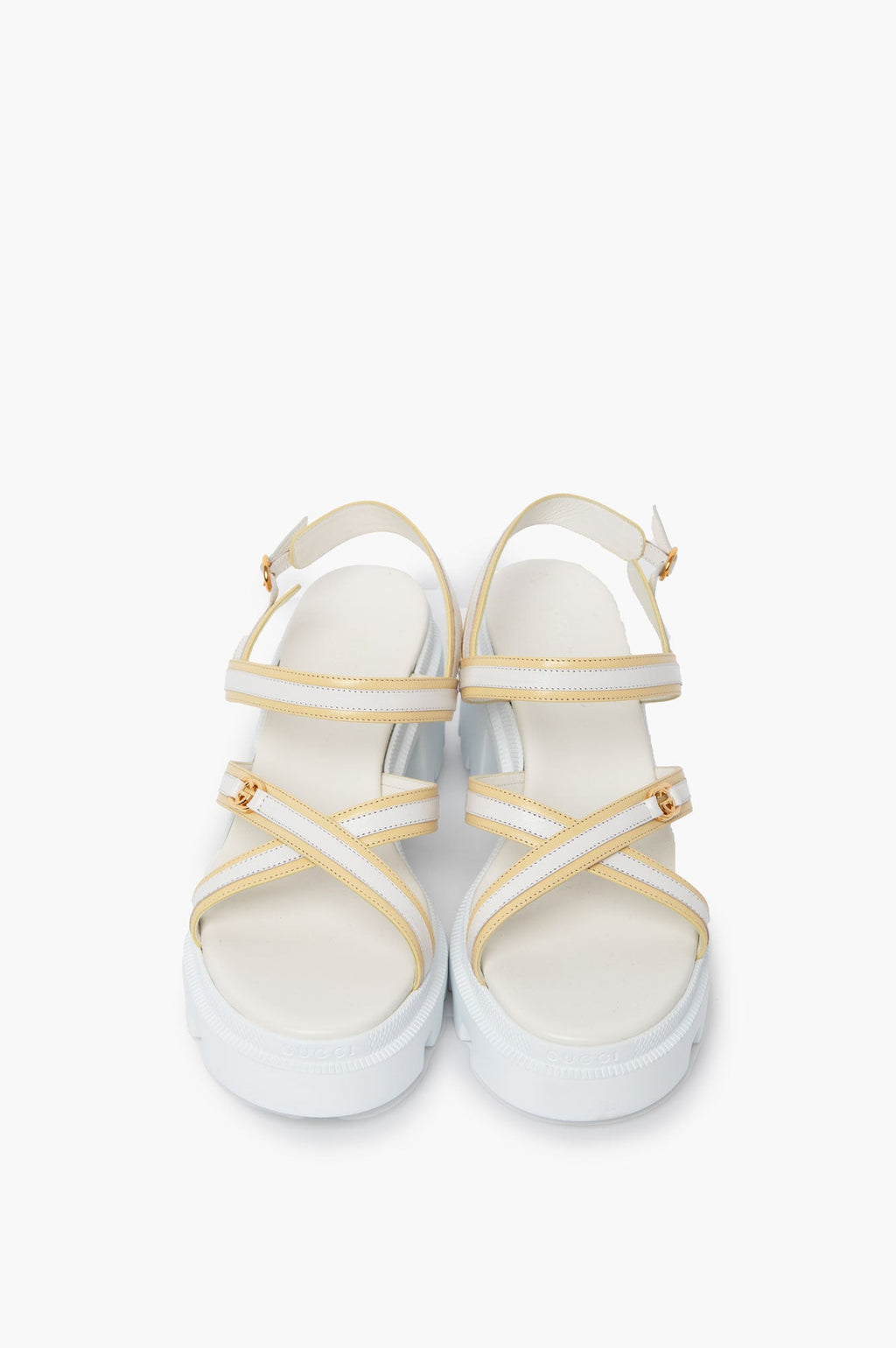 Gucci White GG Interlocking Sandals Size 40
