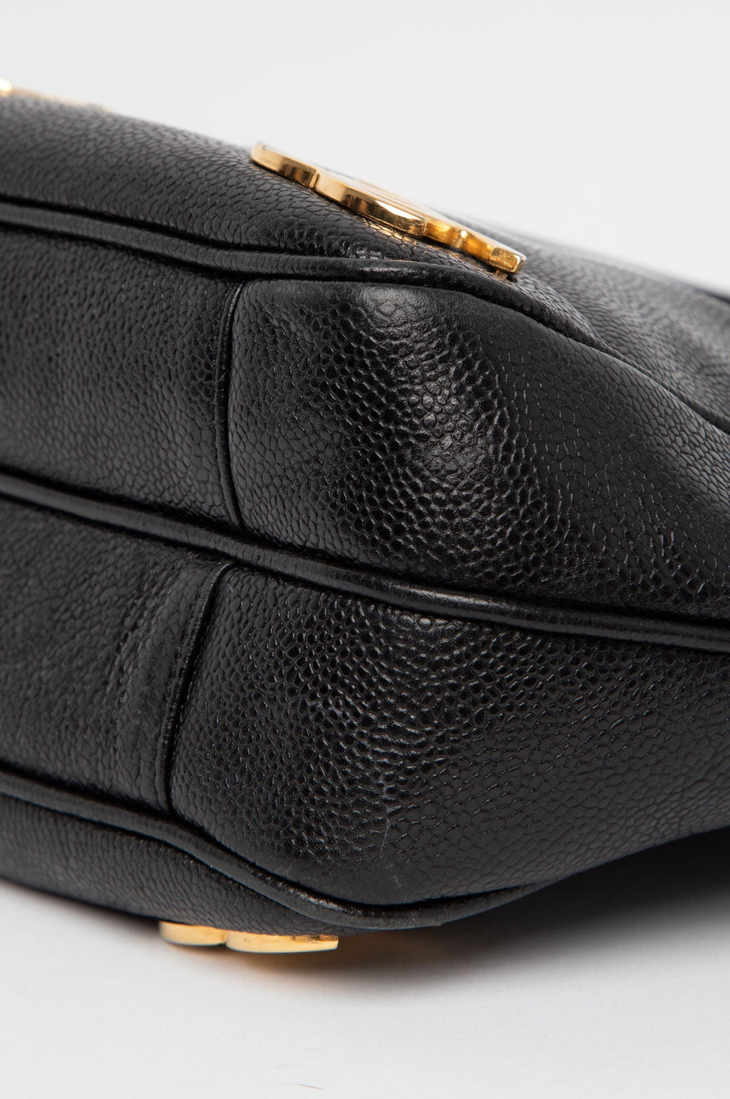 Chanel Black Caviar Triple CC Logo Tote Bag