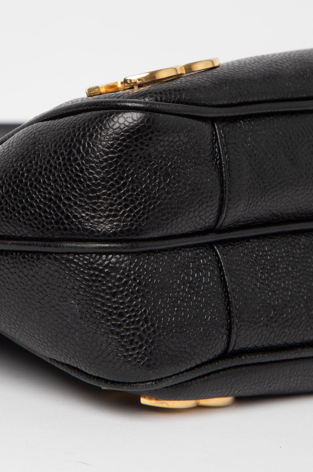 Chanel Black Caviar Triple CC Logo Tote Bag