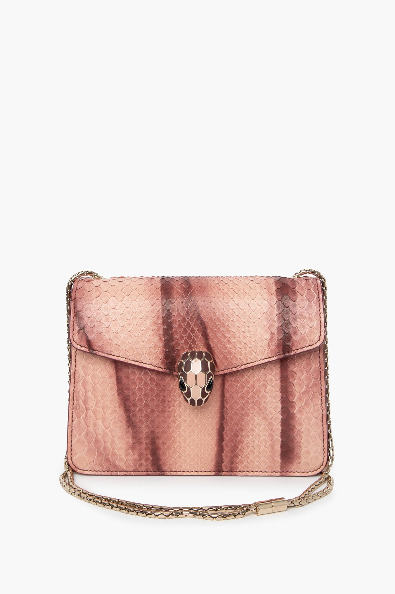 Bvlgari Pink Pathon Leather Bag