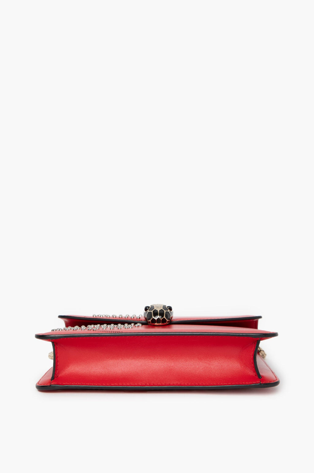 Bvlgari Serpenti Red Nappa Embellished Serpenti Forever Bag