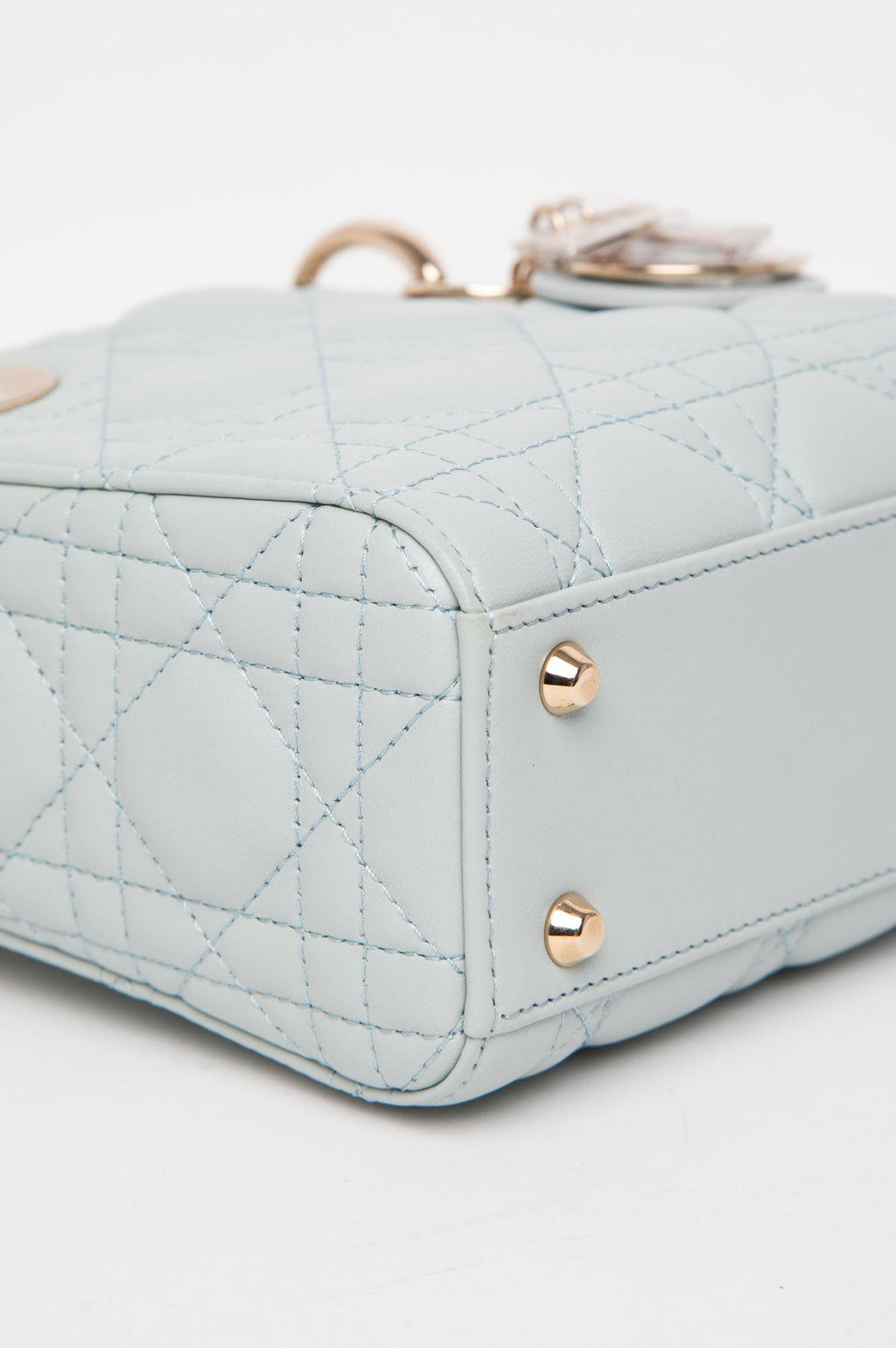 Christian Dior Mini Placid Blue Cannage Lady Dior