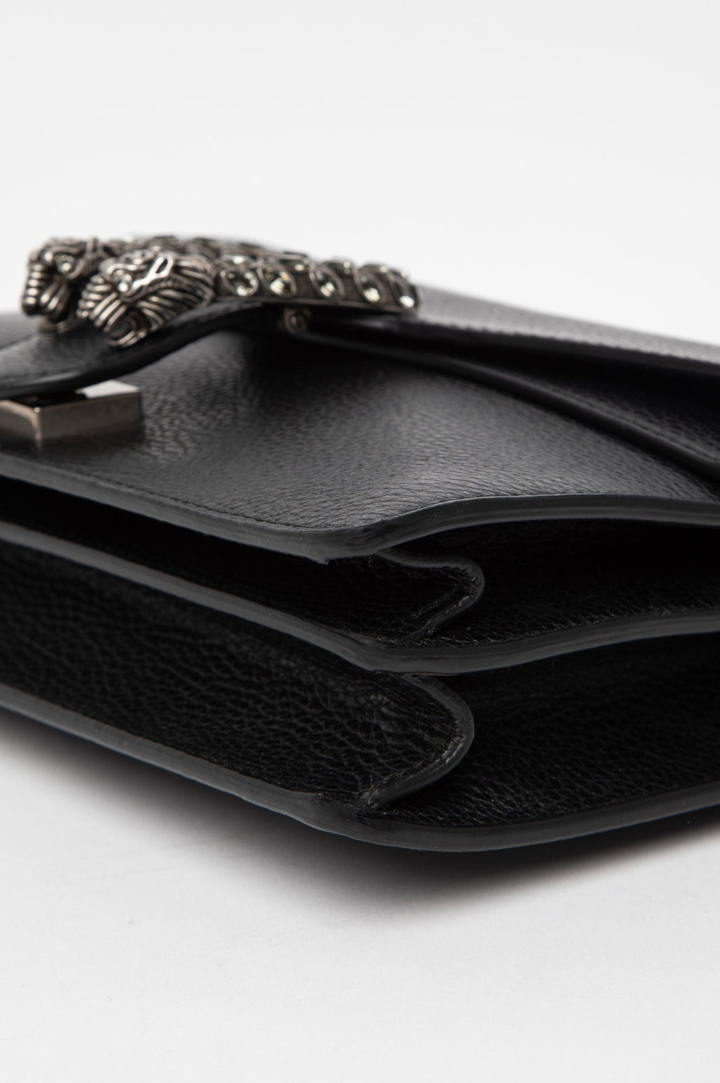Gucci Medium Black Pebbled Leather Dionysus Shoulder Bag