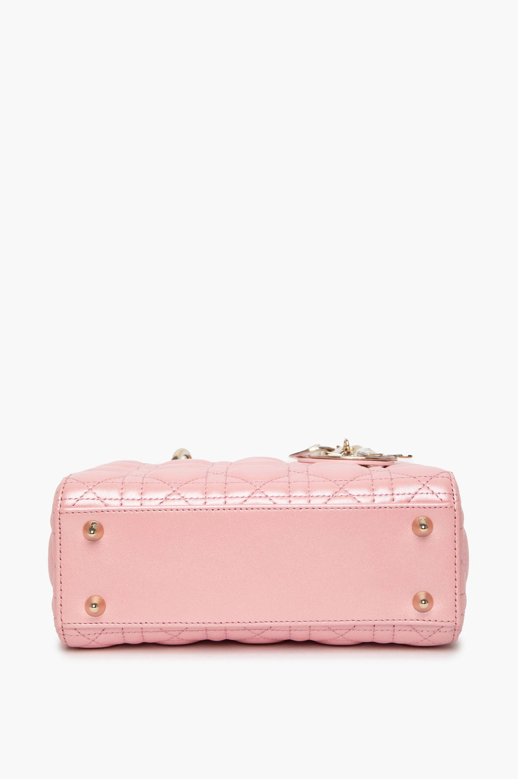 Christian Dior Small Melocoton Pearl Pink Cannage Lady Dior
