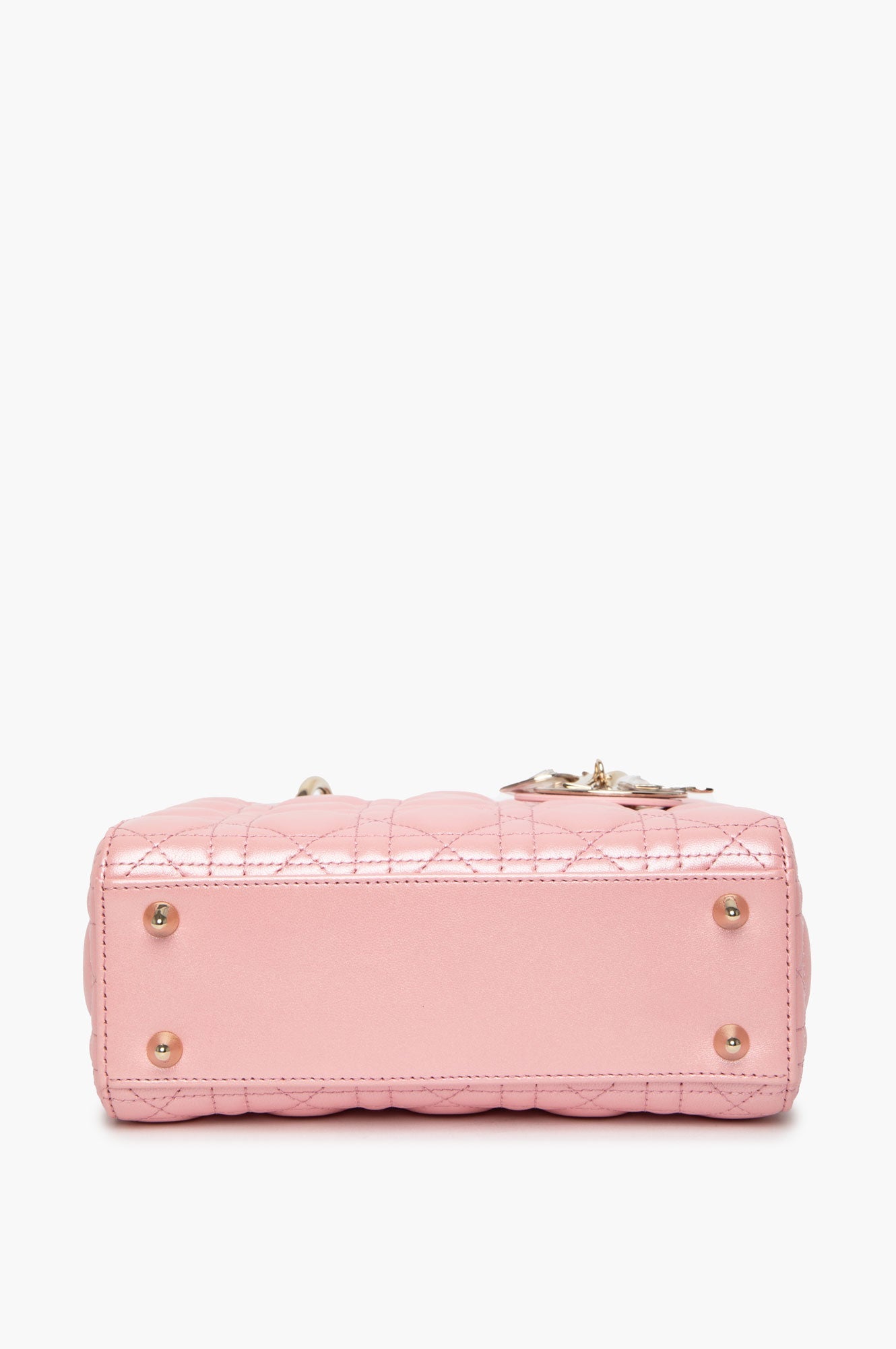 Christian Dior Small Melocoton Pearl Pink Cannage Lady Dior