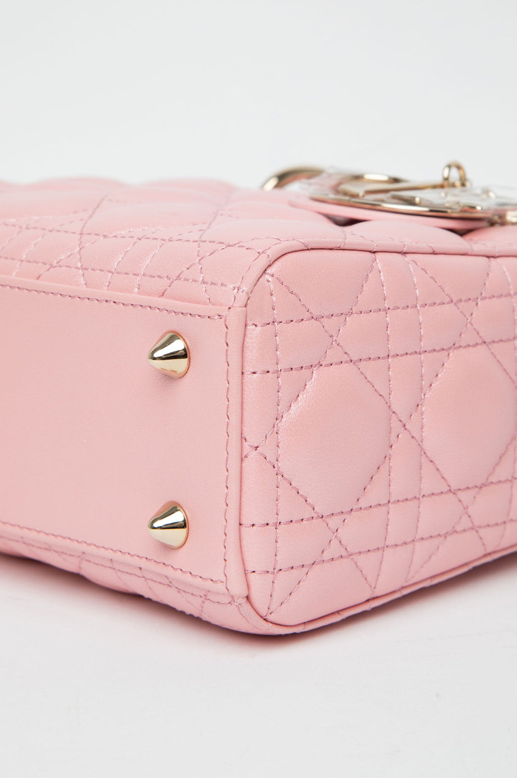 Christian Dior Small Melocoton Pearl Pink Cannage Lady Dior