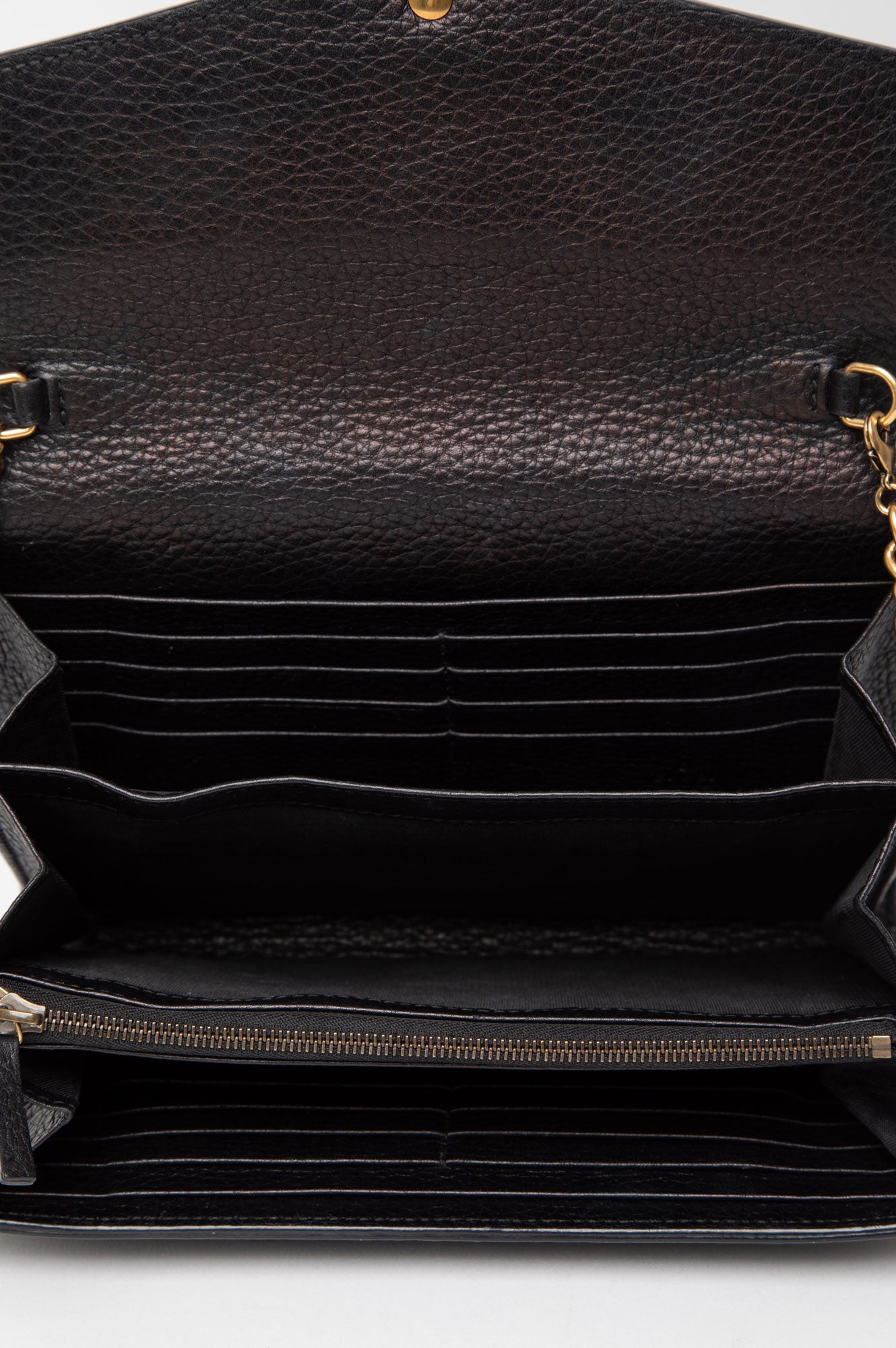 Gucci Black GG Marmont Chain Wallet