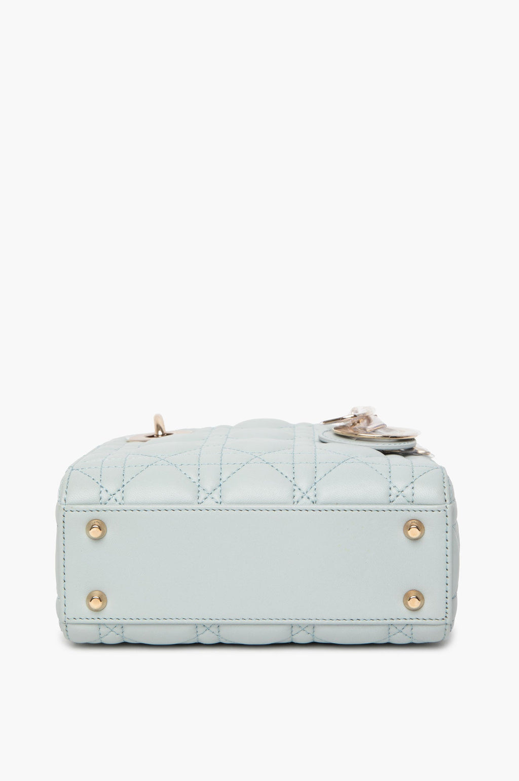 Christian Dior Mini Placid Blue Cannage Lady Dior
