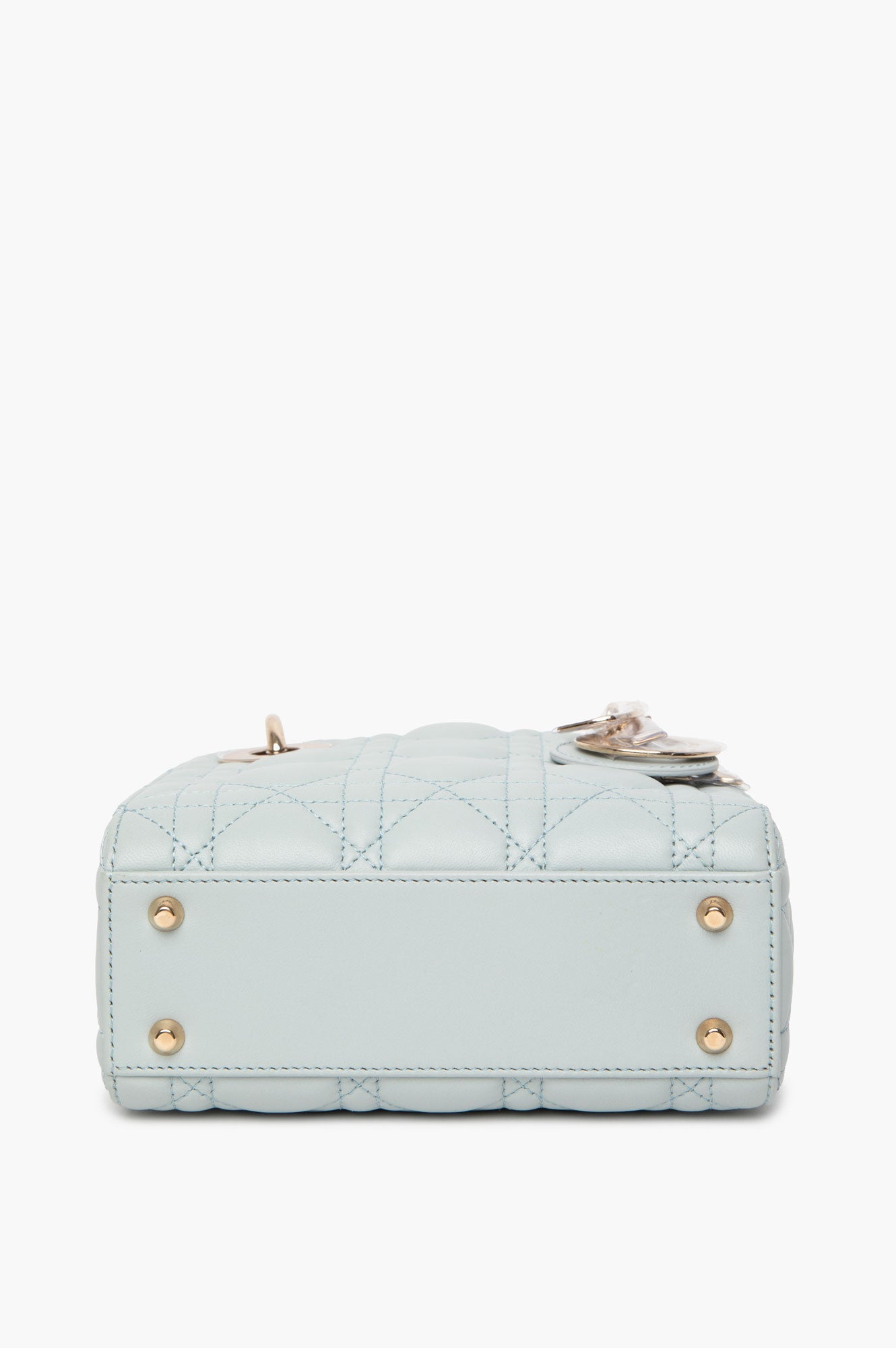 Christian Dior Mini Placid Blue Cannage Lady Dior