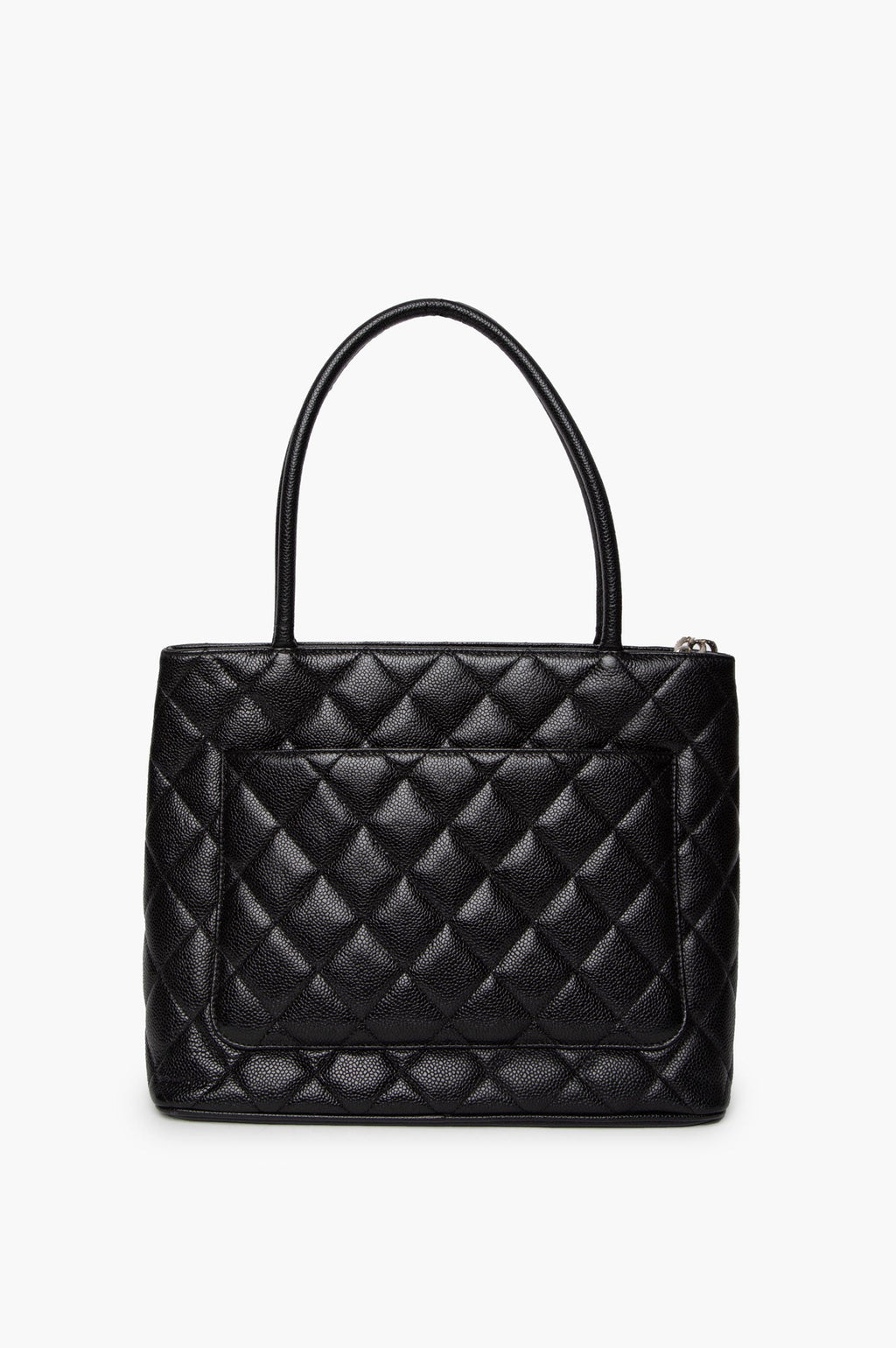 Chanel Black Medallion Caviar Leather Tote