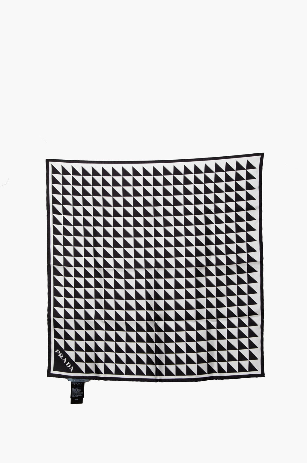 Prada Black/White Silk Scarf 45cm