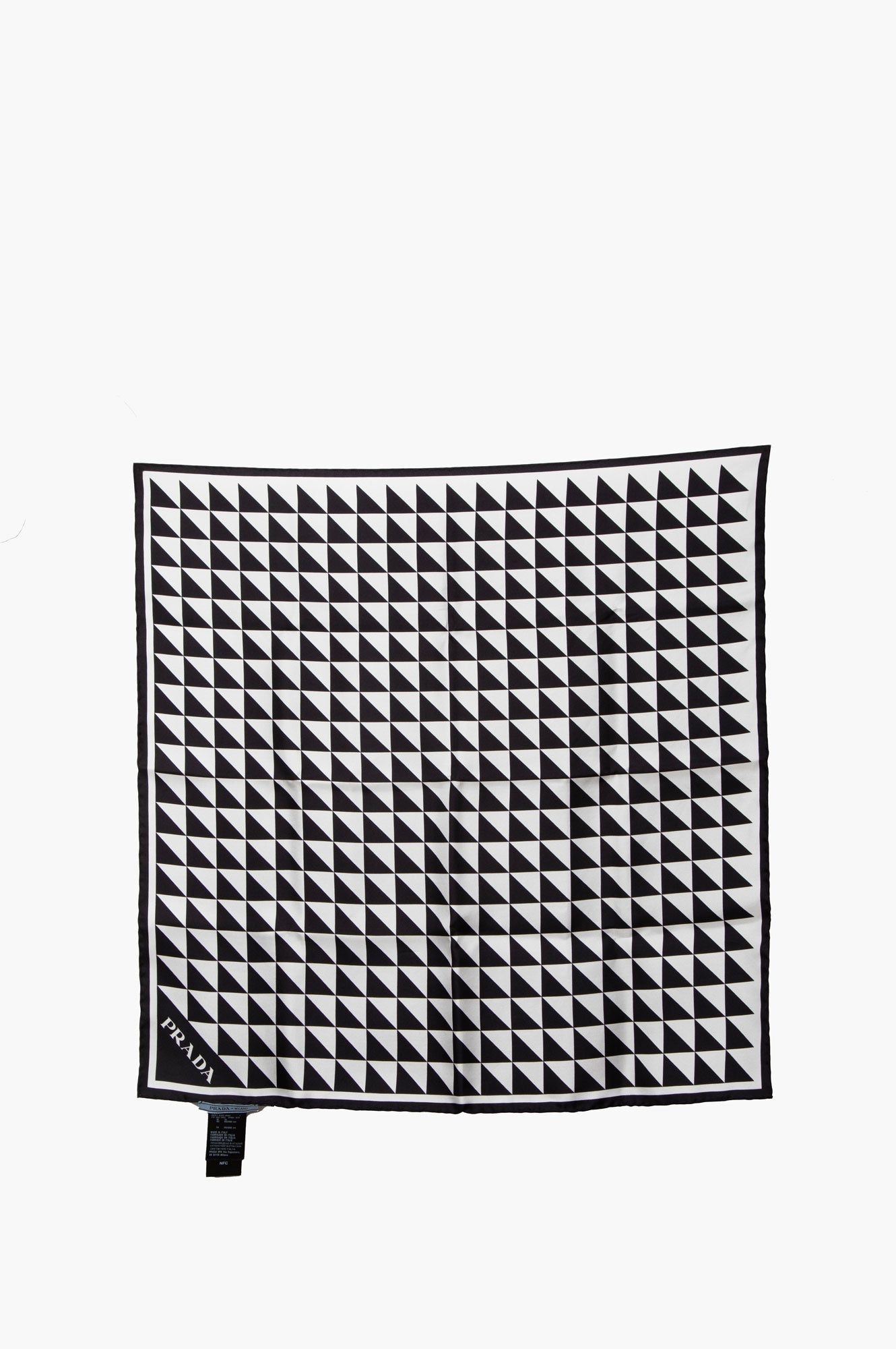 Prada Black/White Silk Scarf 45cm