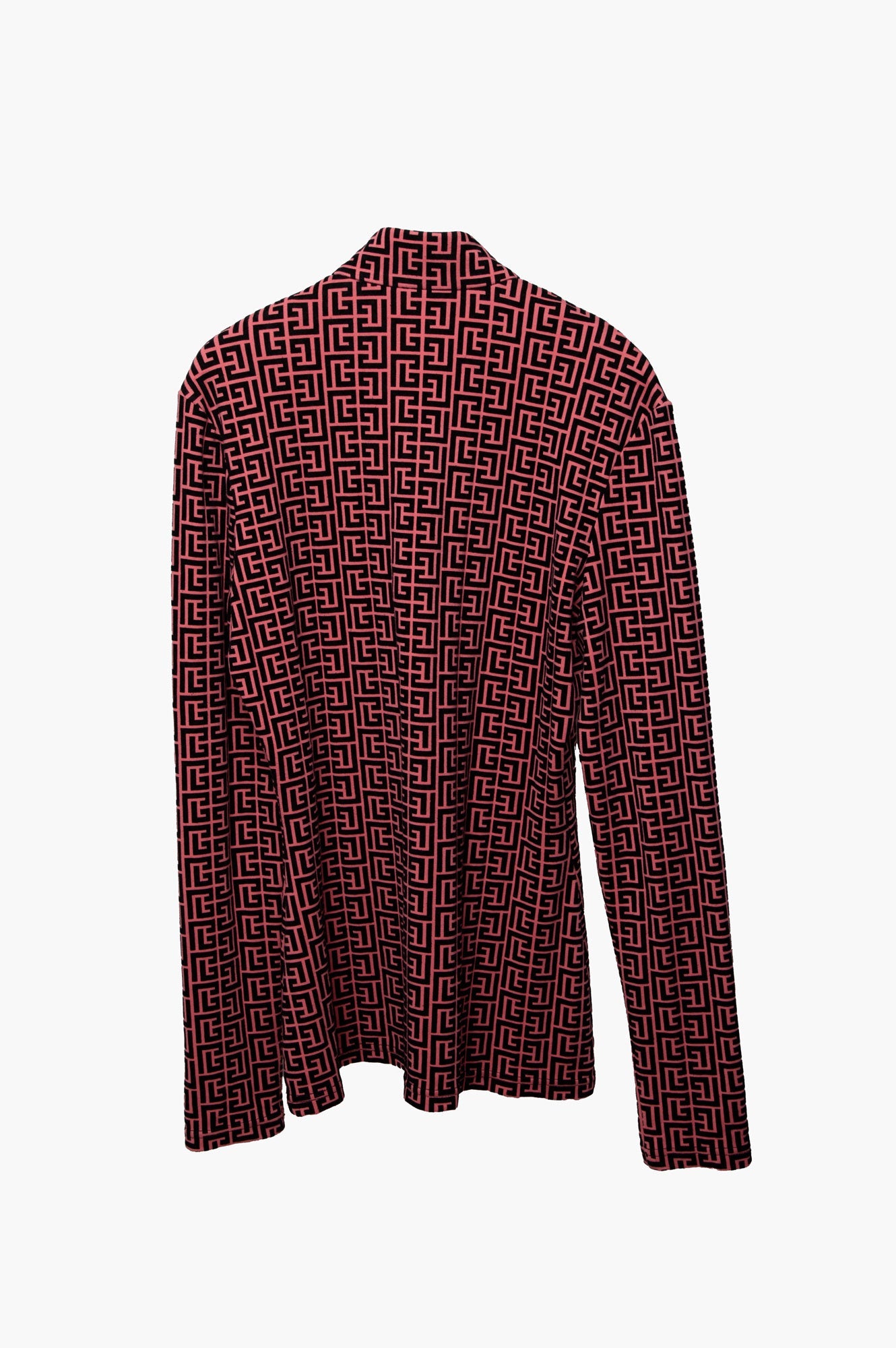 Balmain Pink Logo Jacquard Knit Top Size 46