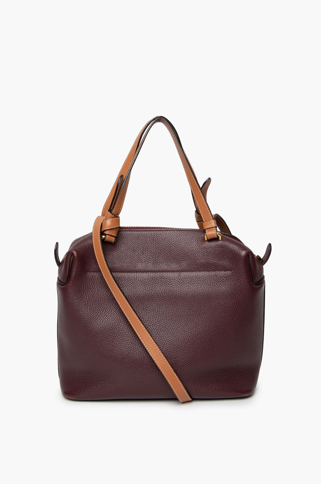 Celine Cube Satchel Burgundy Tote