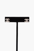 Chanel CC Crystal Stud Earrings