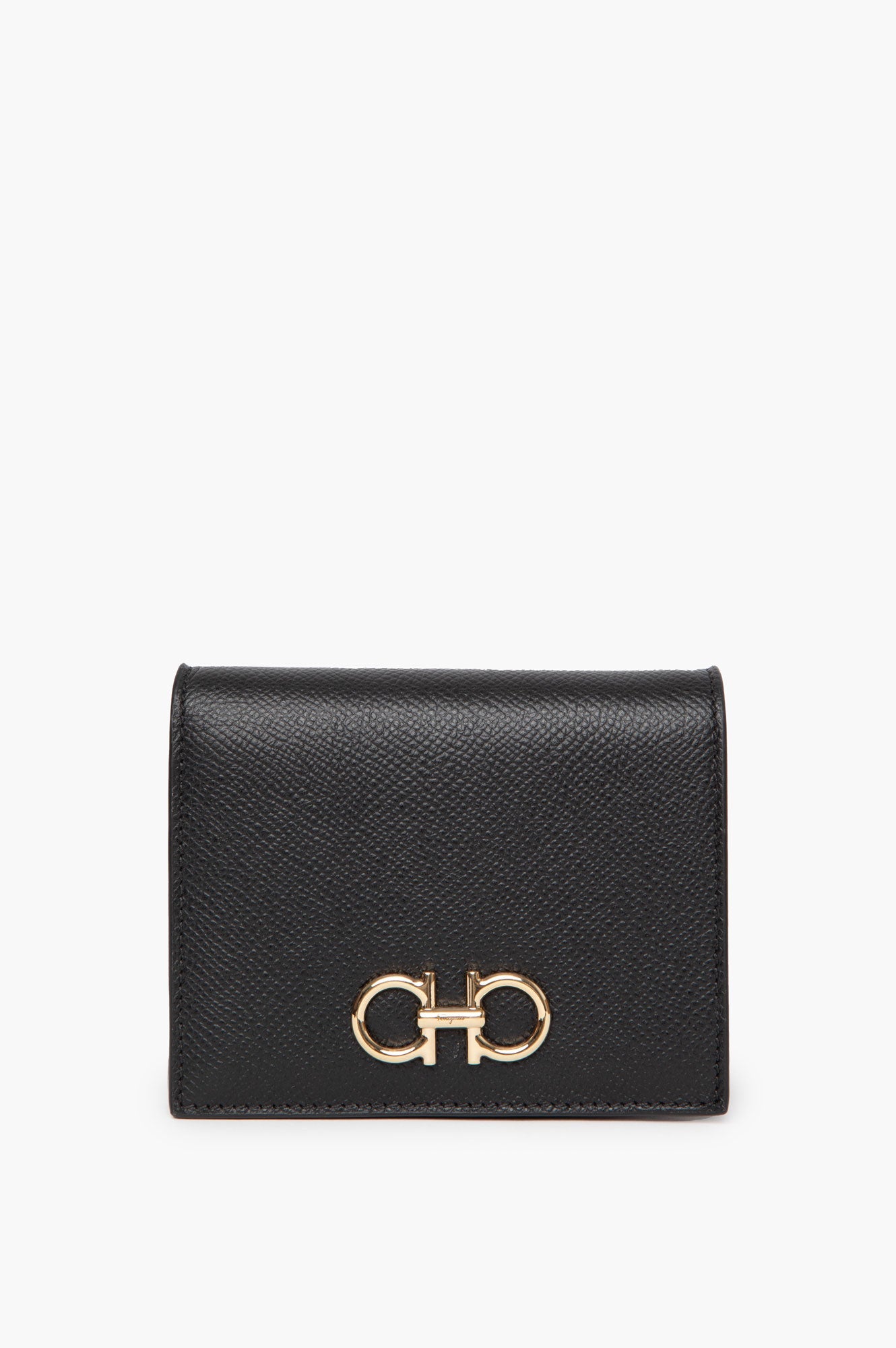 Salvatore Ferregamo Black Leather Bifold Wallet