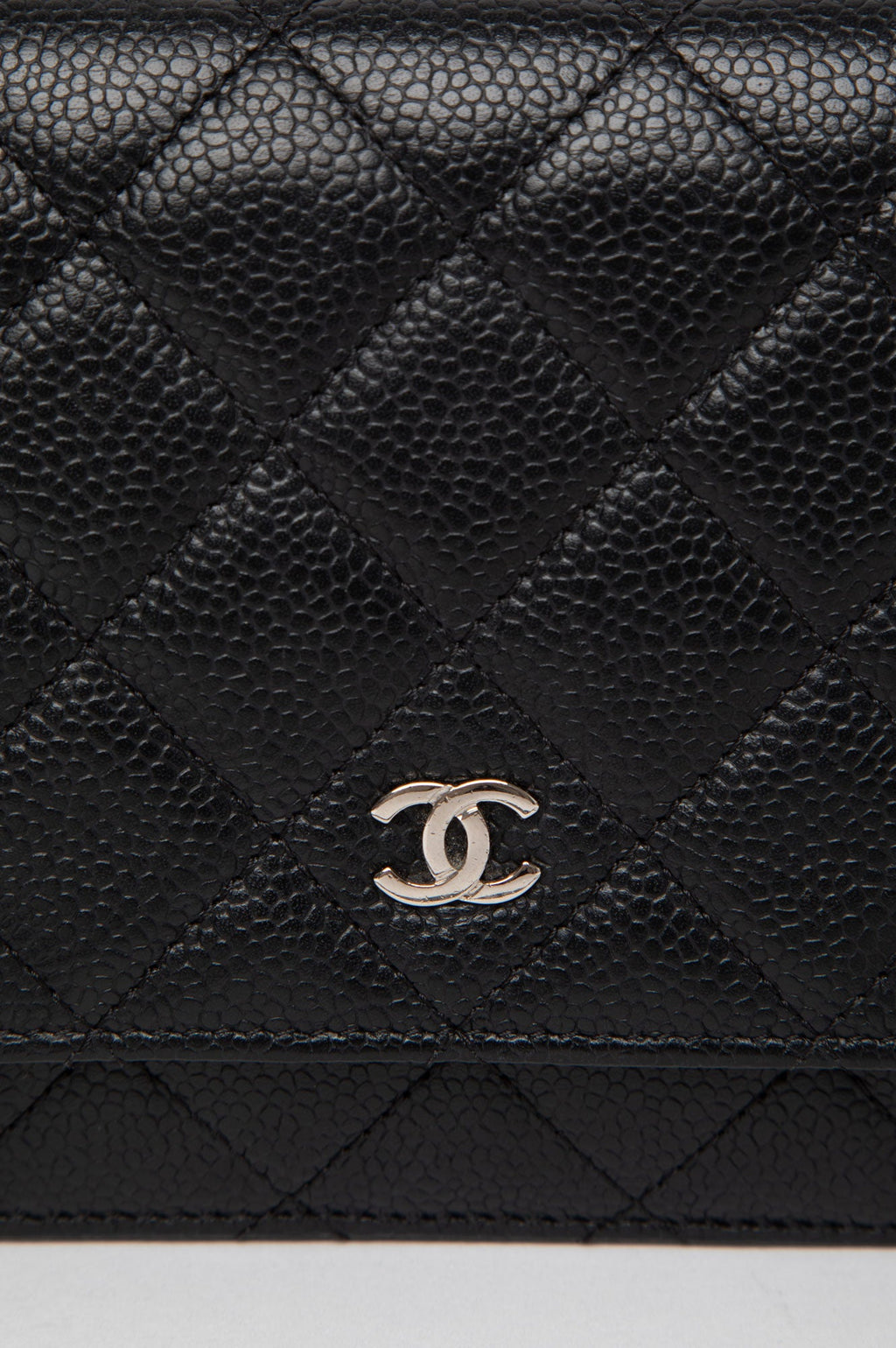 Chanel 2017 Black Caviar Leather Wallet On Chain Bag