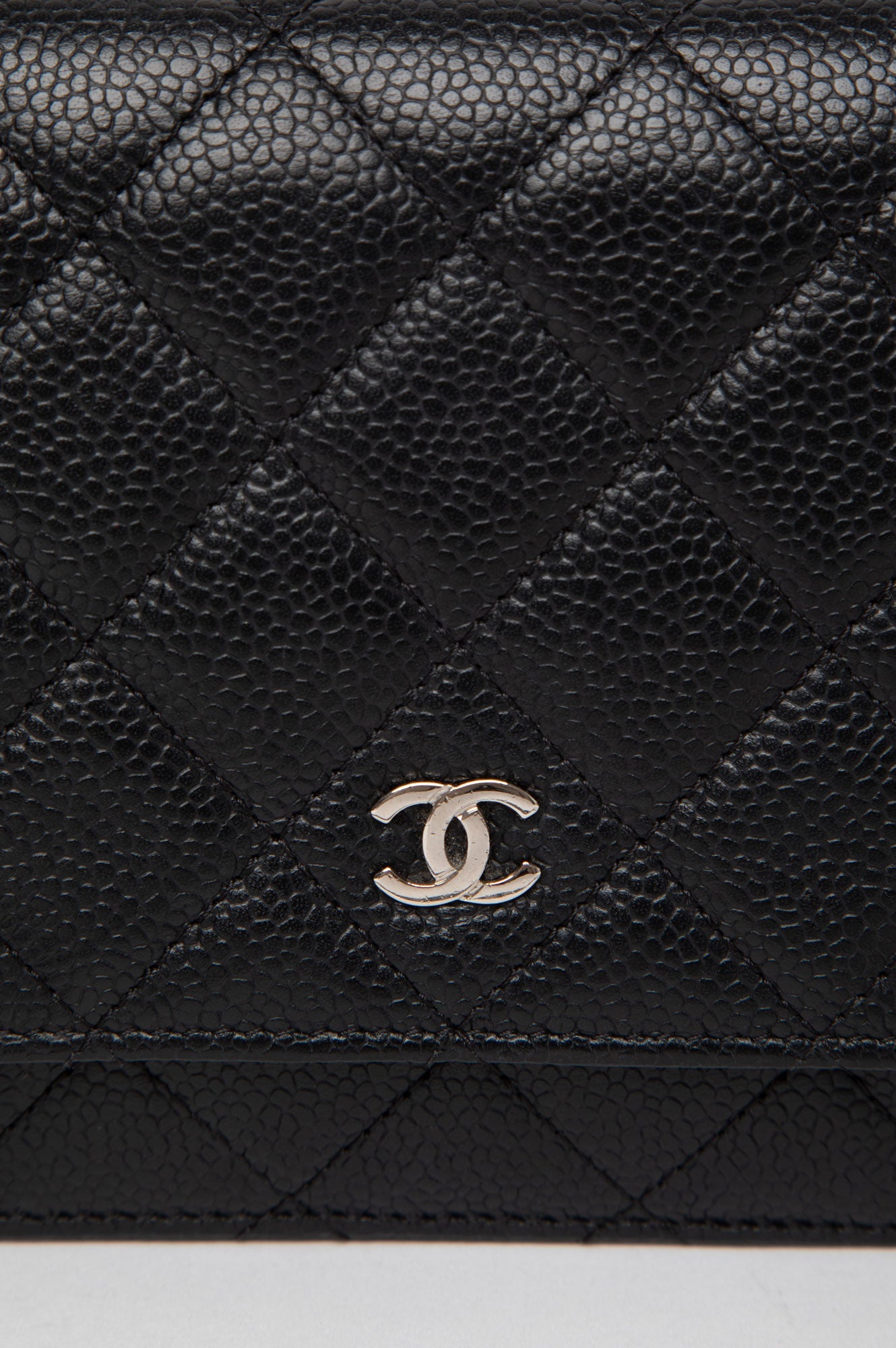 Chanel 2017 Black Caviar Leather Wallet On Chain Bag