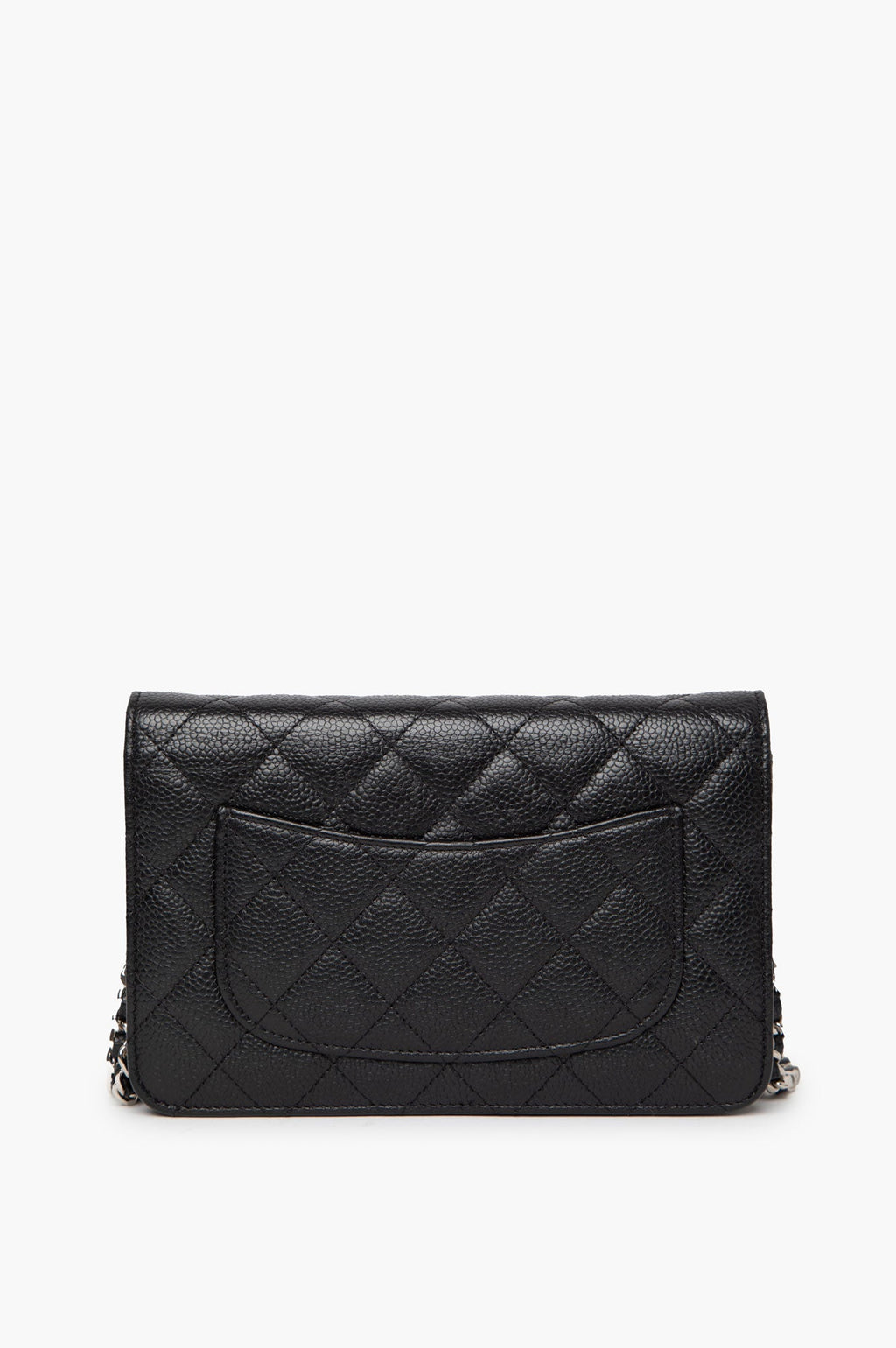 Chanel 2017 Black Caviar Leather Wallet On Chain Bag