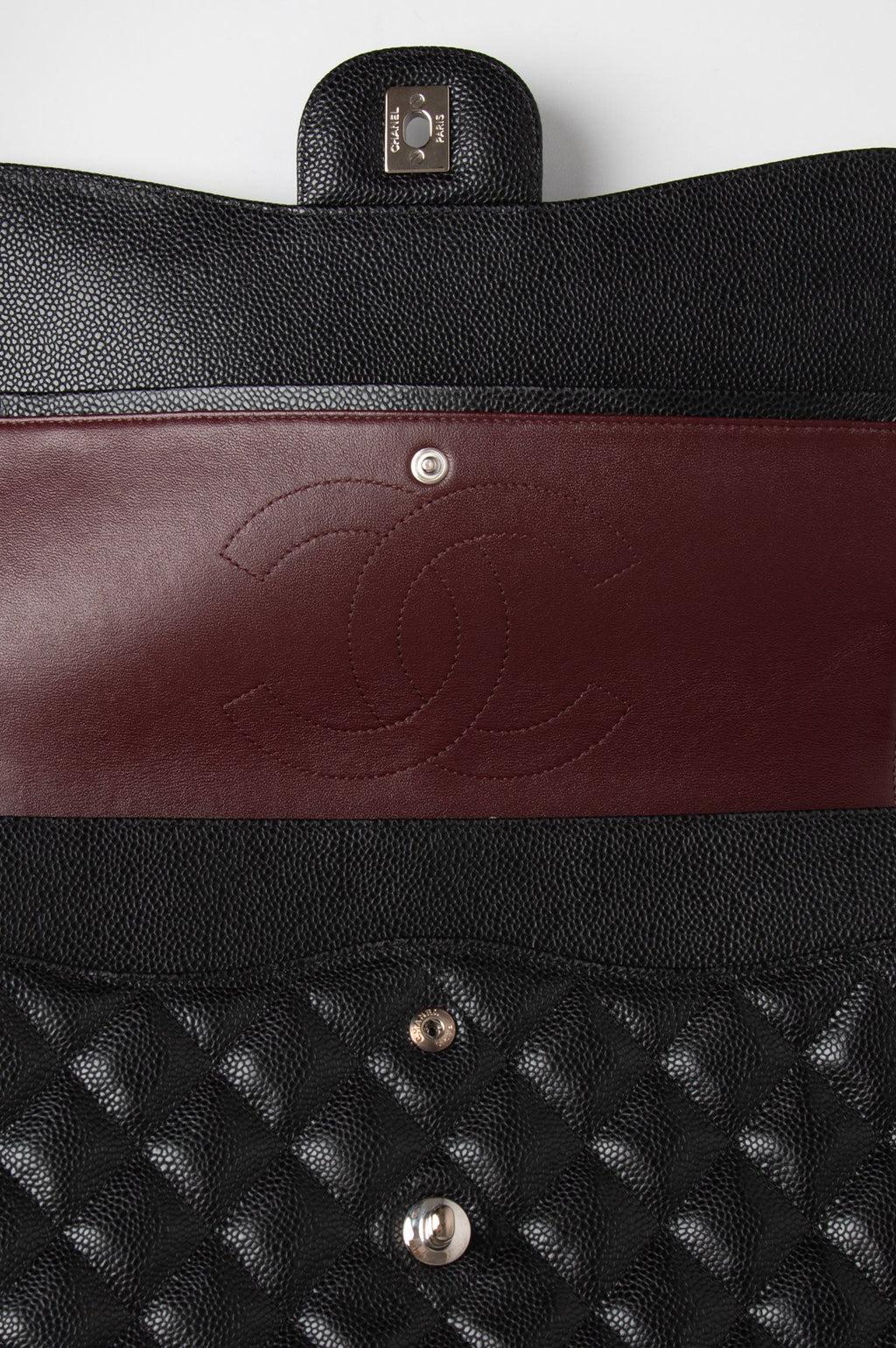 Chanel 2012 Black Caviar Jumbo Classic Flap Bag