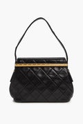 Chanel Vintage Black Lambskin Top Handle 24k Gold Frame Bag