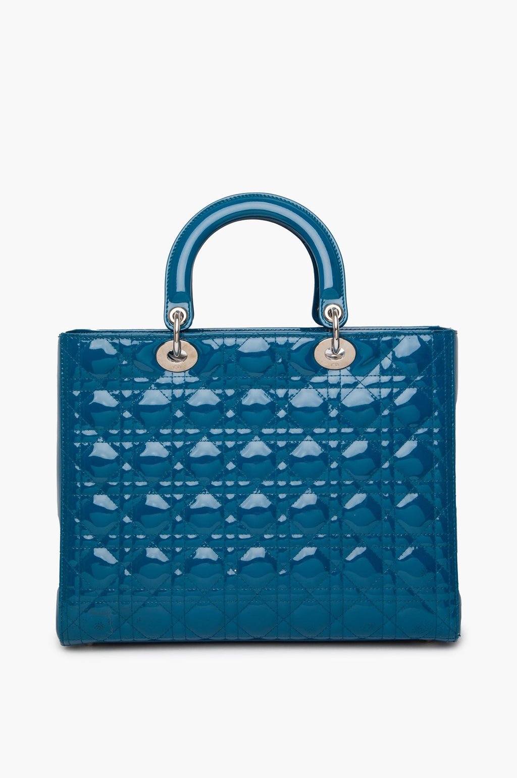 Christian Dior Large Blue Patent Cannage Lady Dior