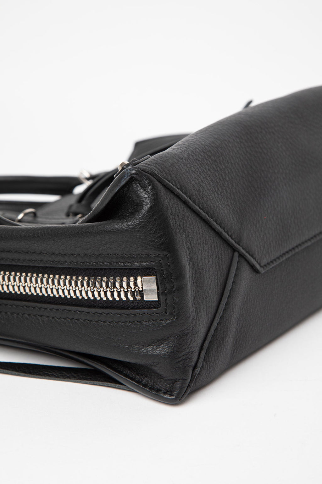 Balenciaga Black Veau Papier A6 Zip Around Tote