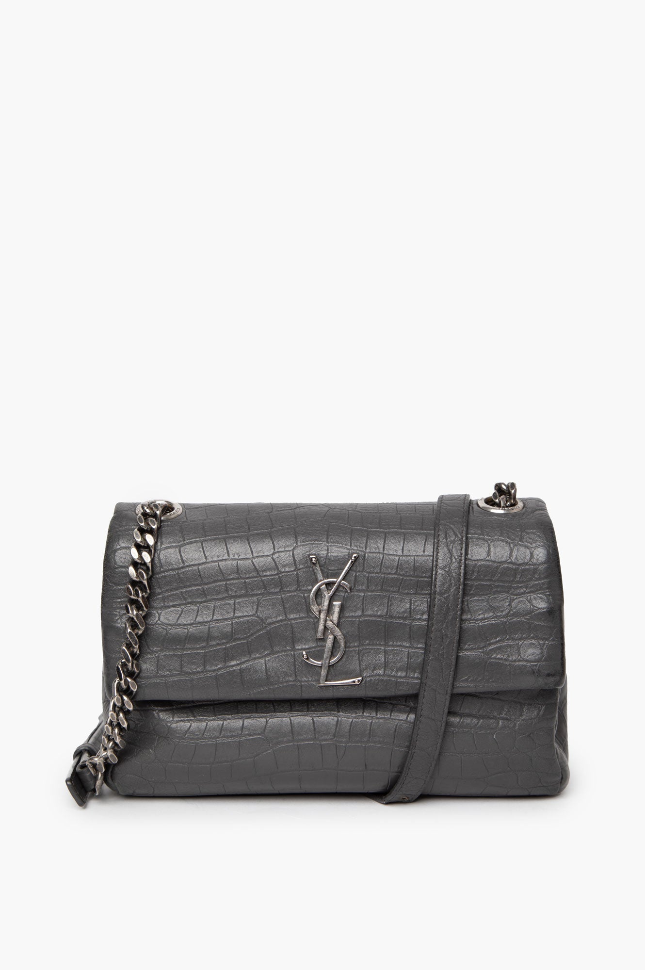 Saint Laurent West Hollywood Croc Embossed Shoulder Bag