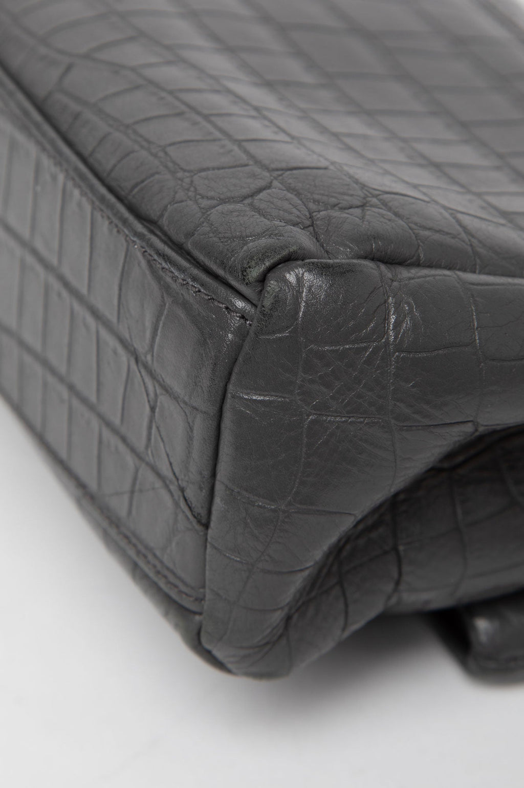 Saint Laurent West Hollywood Croc Embossed Shoulder Bag