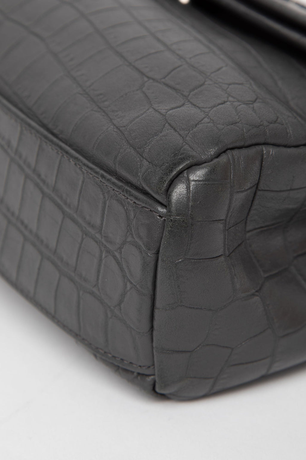 Saint Laurent West Hollywood Croc Embossed Shoulder Bag