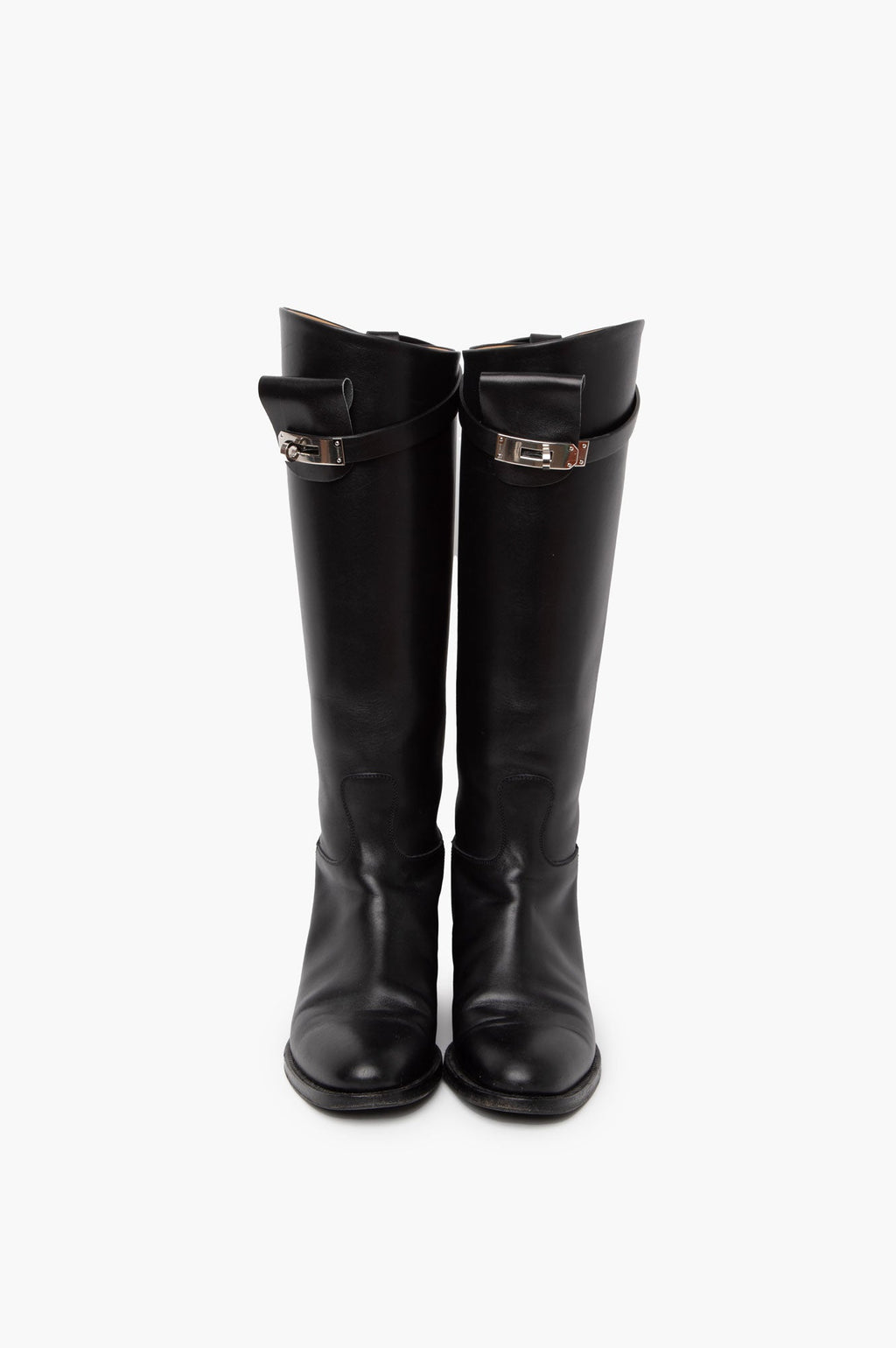 Hermes Black Leather Jumping Boots Size 36