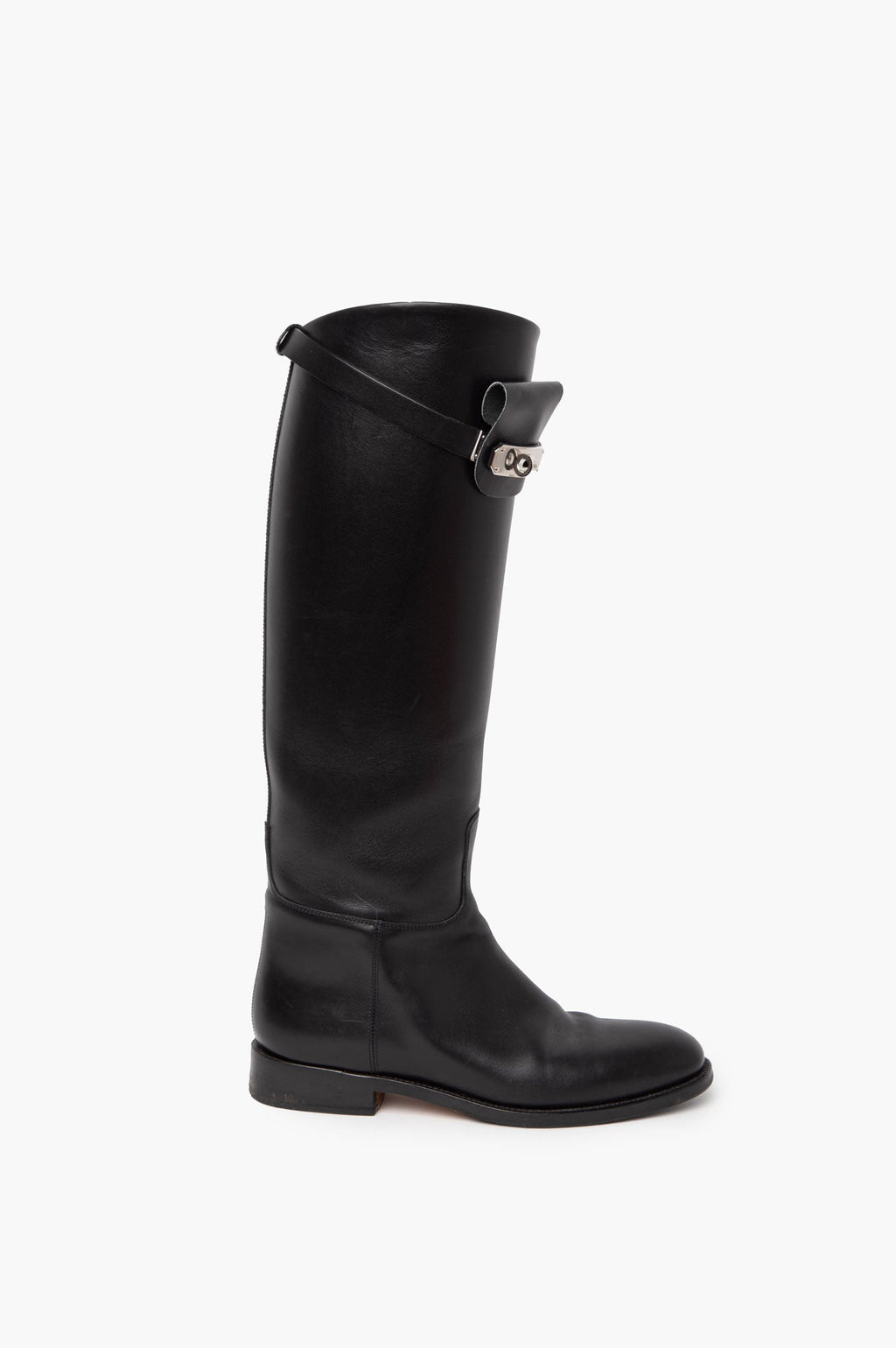 Hermes Black Leather Jumping Boots Size 36