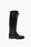 Hermes Black Leather Jumping Boots Size 36