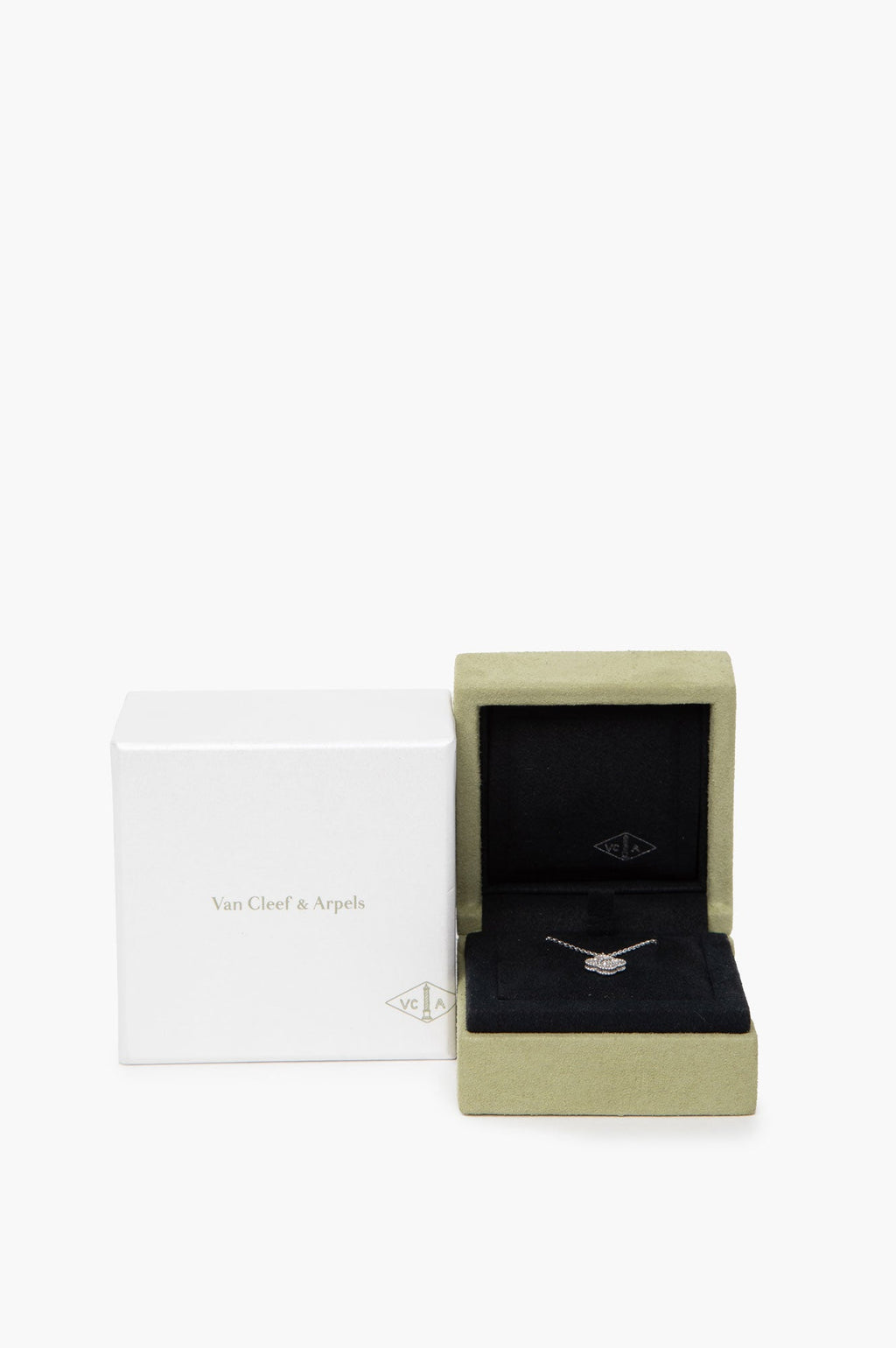 Van Cleef & Arpels 18K White Gold Sweet Alhambra Pendant Necklace