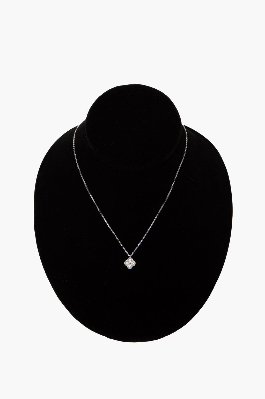 Van Cleef & Arpels 18K White Gold Sweet Alhambra Pendant Necklace