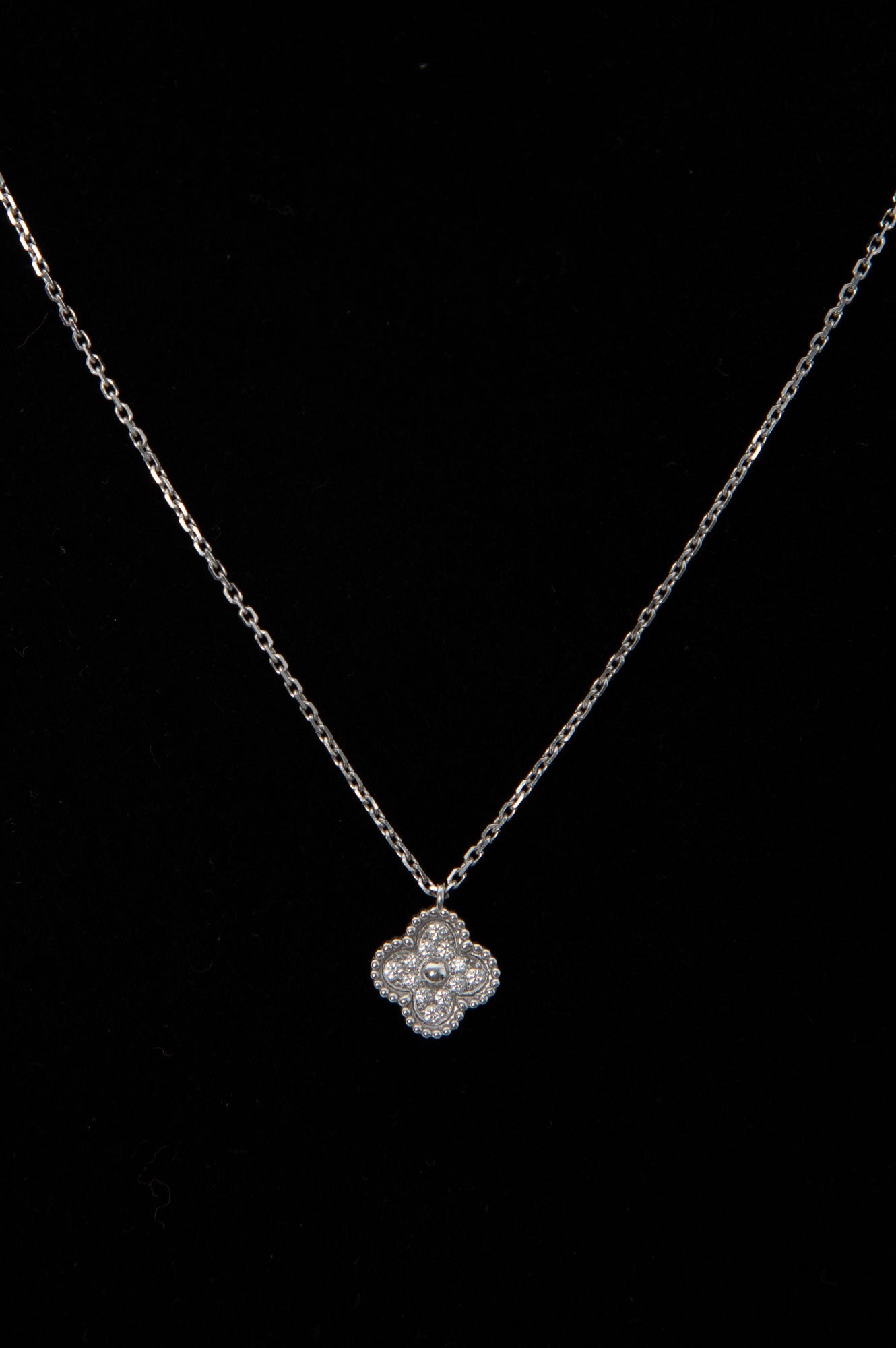 Van Cleef & Arpels 18K White Gold Sweet Alhambra Pendant Necklace