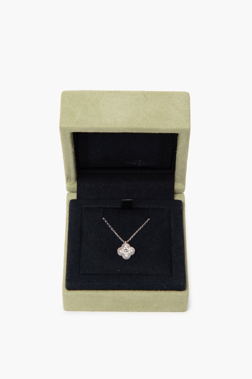 Van Cleef & Arpels 18K White Gold Sweet Alhambra Pendant Necklace