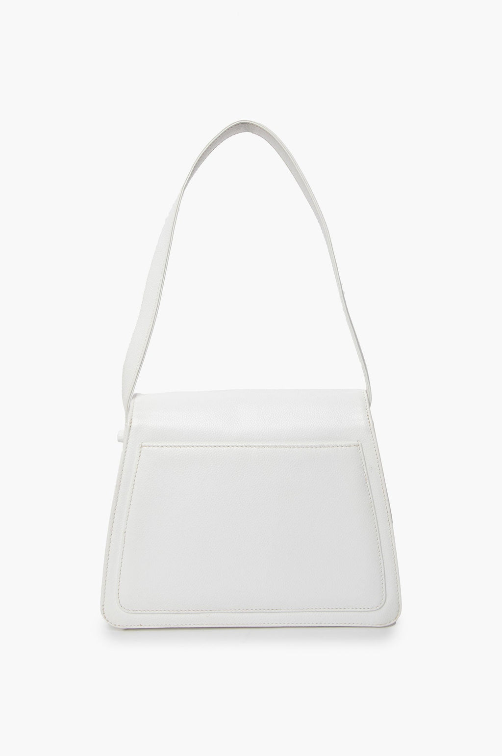Chanel 1997-1999 White Caviar Flap Shoulder Bag
