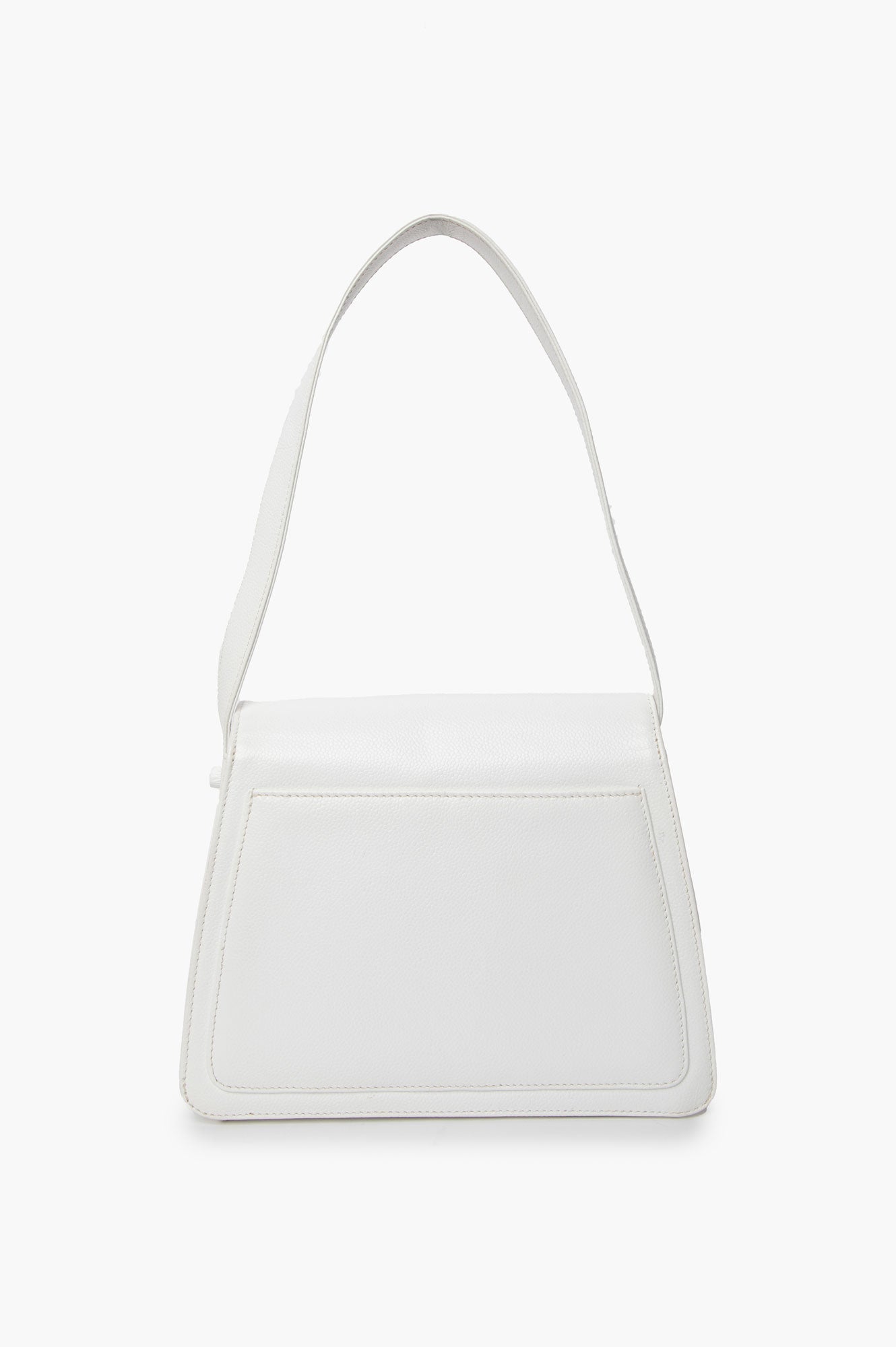 Chanel 1997-1999 White Caviar Flap Shoulder Bag