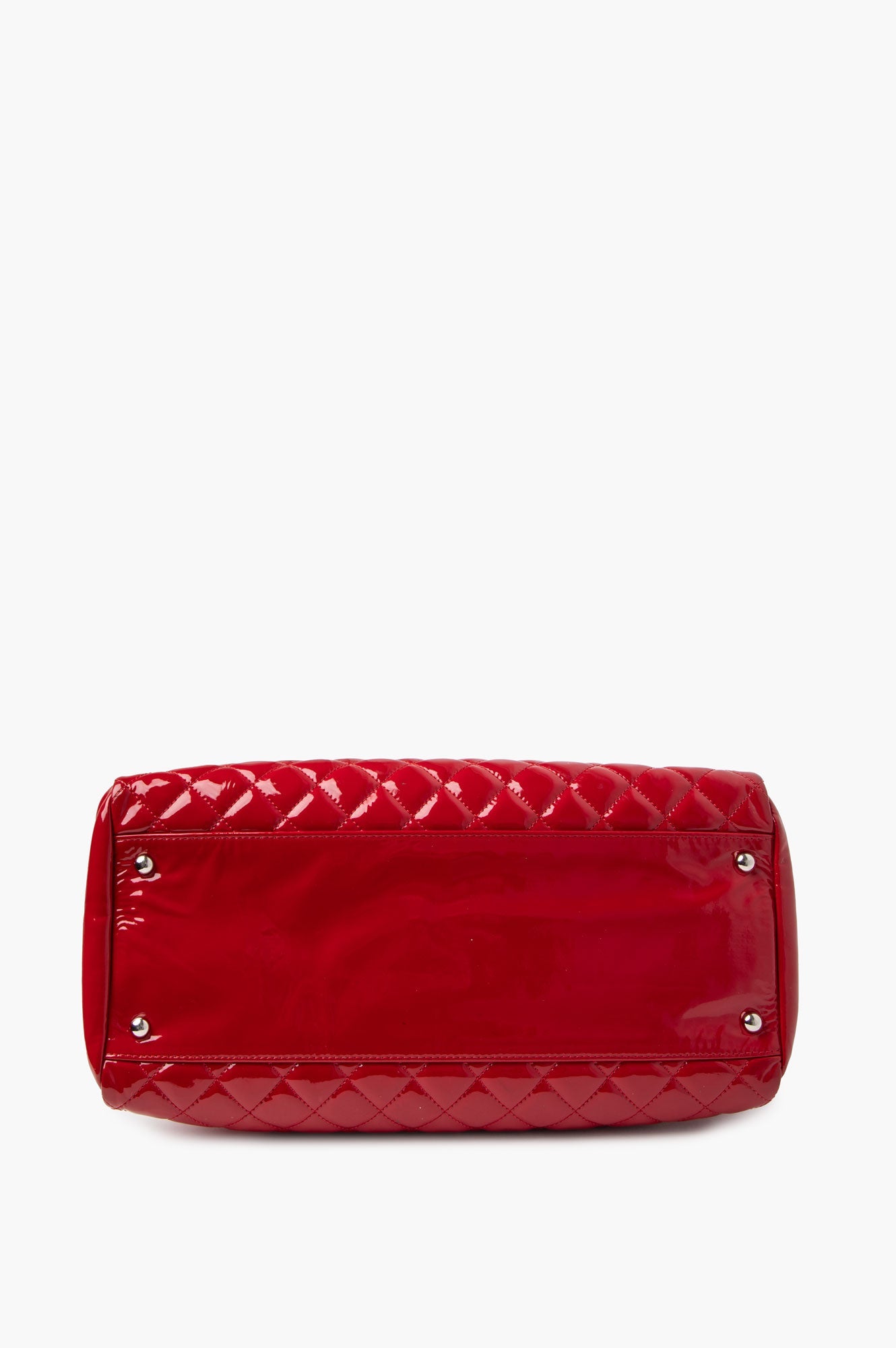 Chanel Red Mademoiselle Patent Bowling Bag