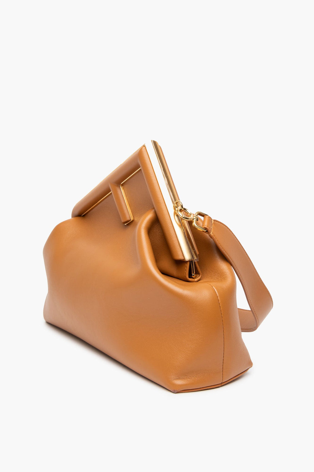 Fendi Caramel Napa Leather Medium First Bag with Strap