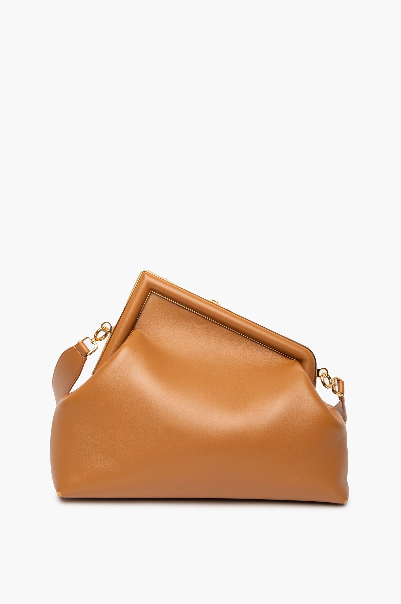 Fendi Caramel Napa Leather Medium First Bag with Strap