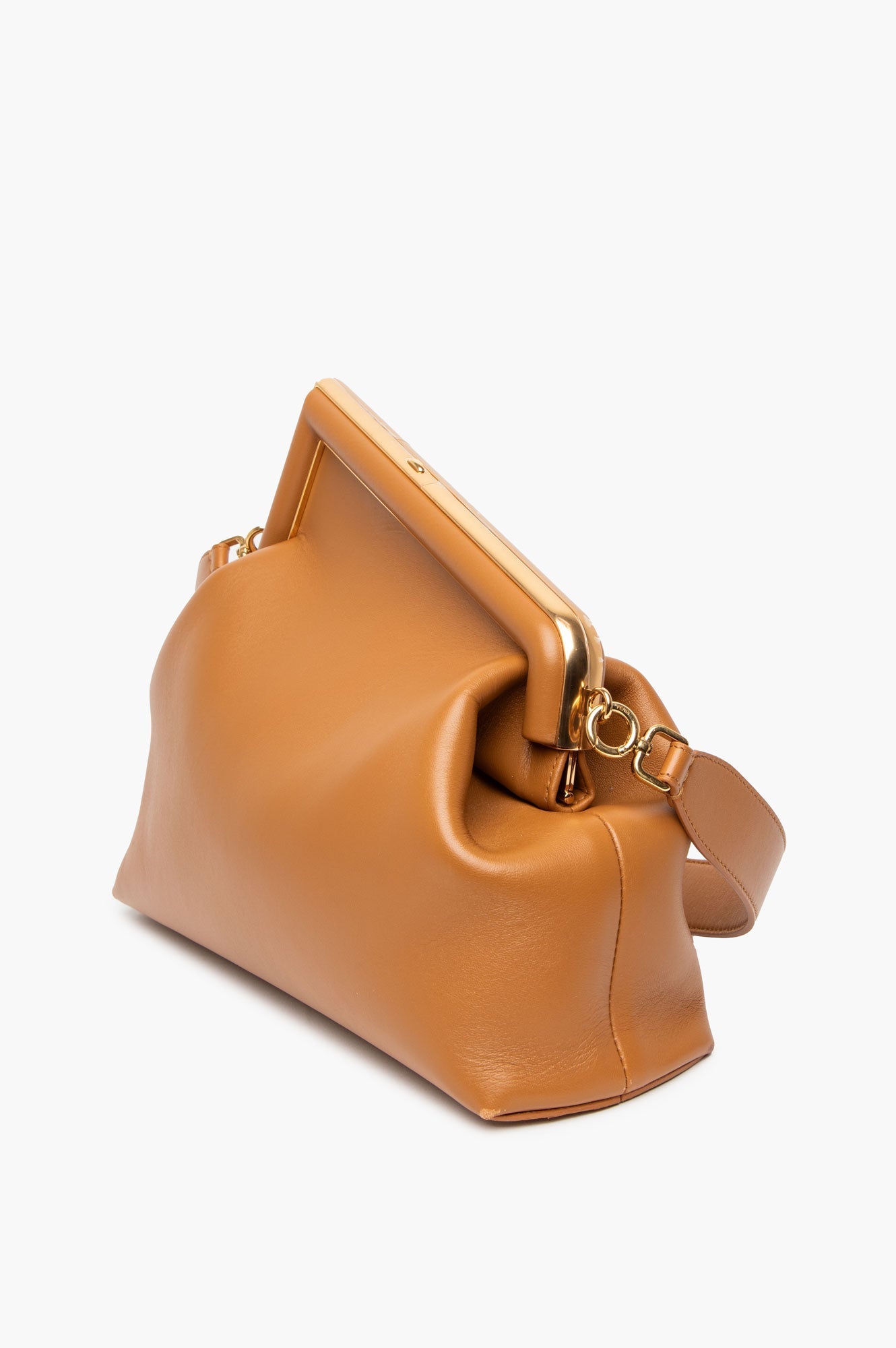 Fendi Caramel Napa Leather Medium First Bag with Strap