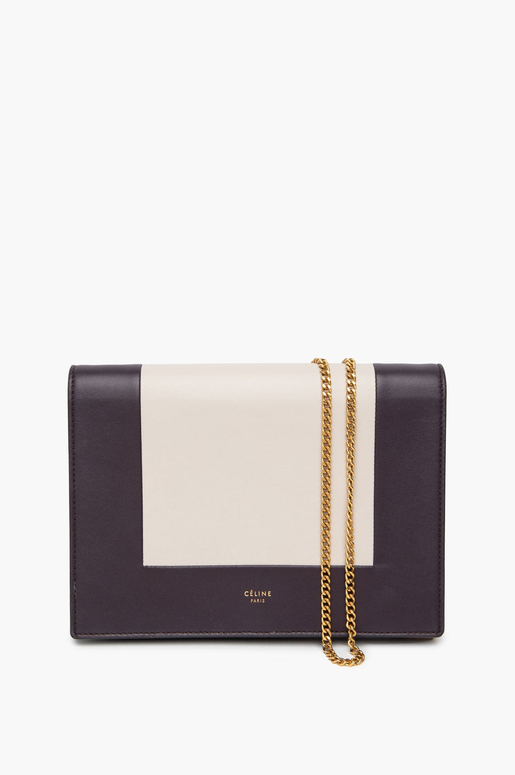 Celine Burgundy Lambskin Frame Evening Chain Clutch