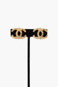 Chanel CC Gold Plated Clip Earrings