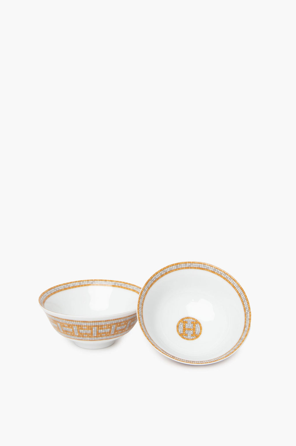 Hermes Mosaique Au 24 Gold Pattern Bowl Set