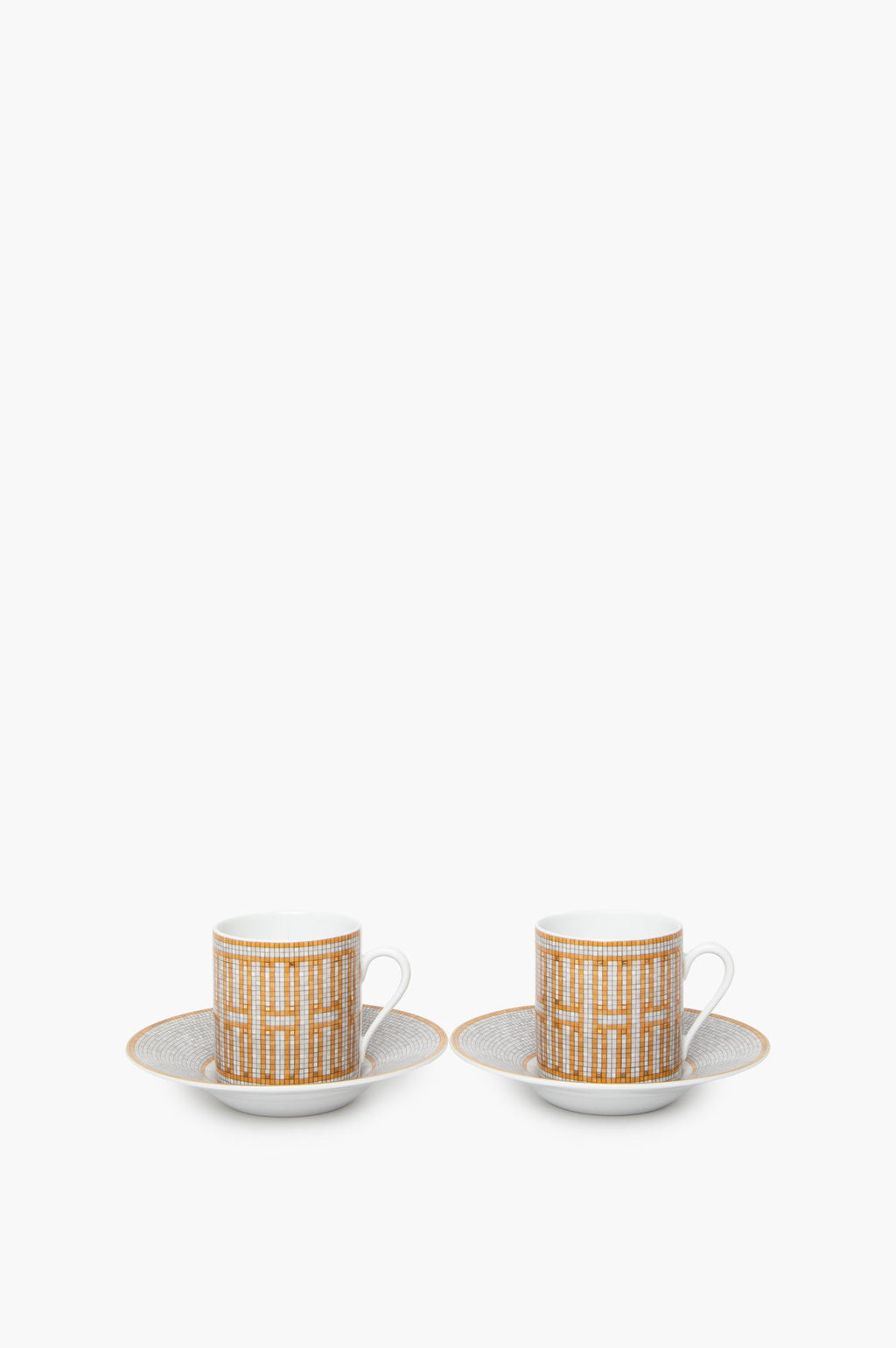 Hermes Mosaique Au 24 Gold Pattern Expresso Cup Set