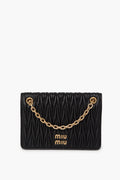 Miu Miu Black Small Matelasse Leather Bag