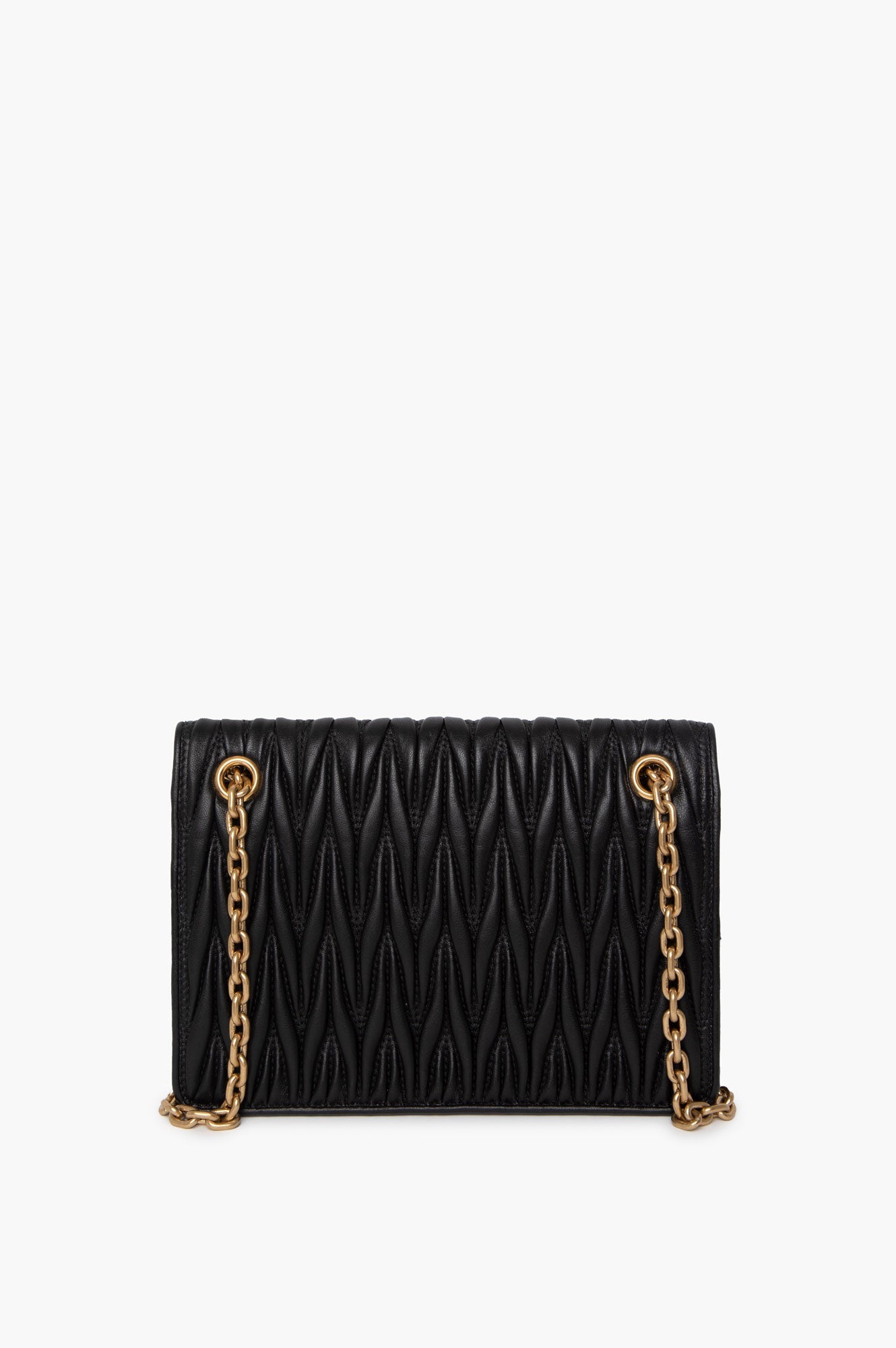 Miu Miu Black Small Matelasse Leather Bag