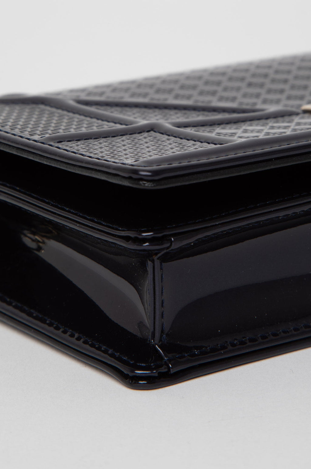 Christian Dior Blue Patent Diorama Wallet on Chain
